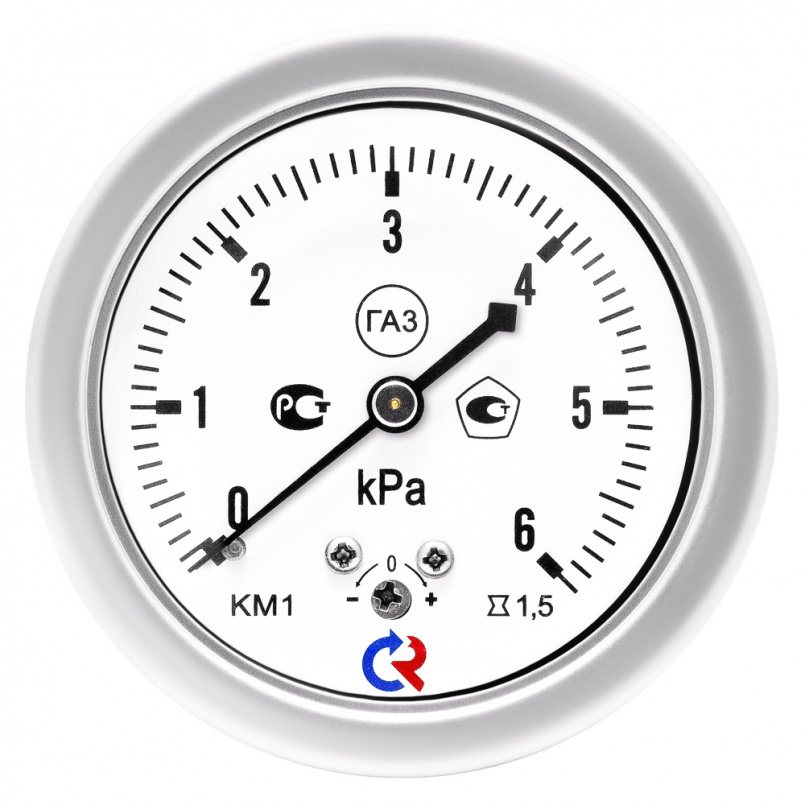 Манометр низких давлений газа РОСМА КМ-12Т (0-6кПа) М12х1,5 2,5 Манометры #1
