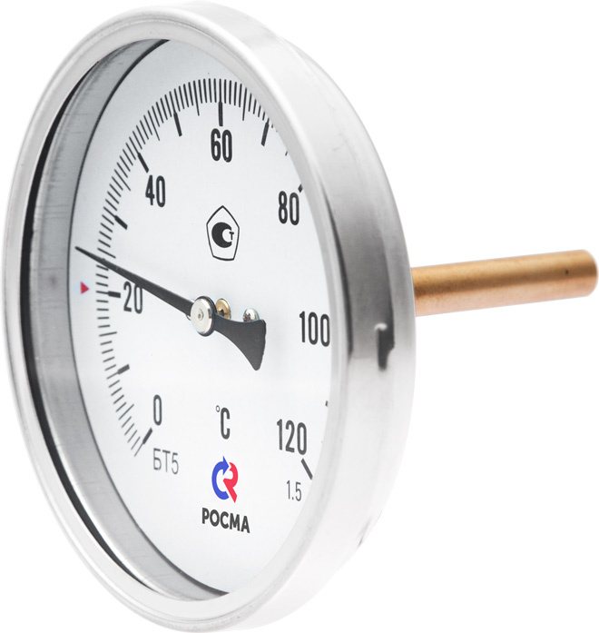 Термометр общетехнический осевой РОСМА БТ-51.211 (-40...60С) G1/2.100.1,5 Термометры #1