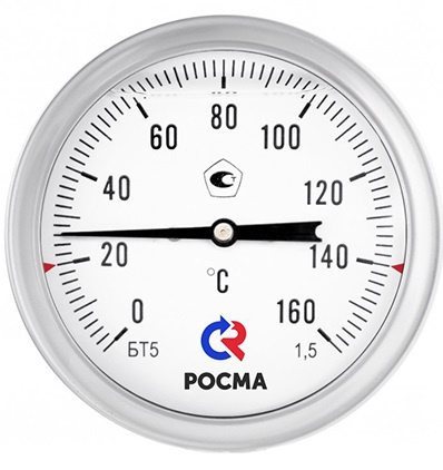 Термометр коррозионностойкий осевой РОСМА БТ-51.220 (-30…+50С) G1/2.100.1,5 Силикон Термометры #1