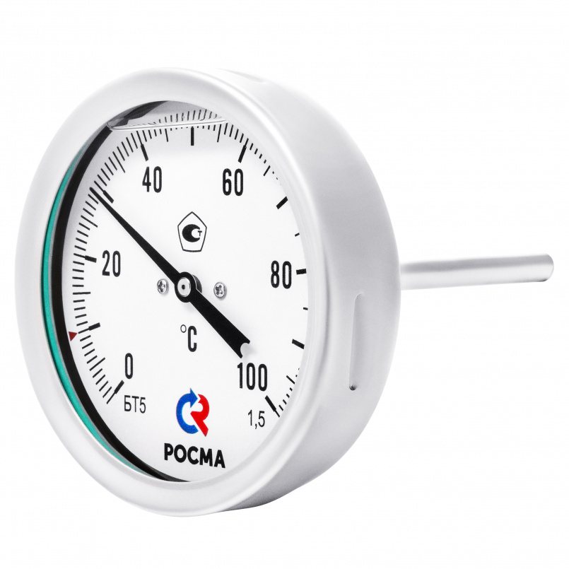 Термометр коррозионностойкий осевой РОСМА БТ-51.220 (-30…+50С) G1/2.100.1,5 Силикон Термометры #2