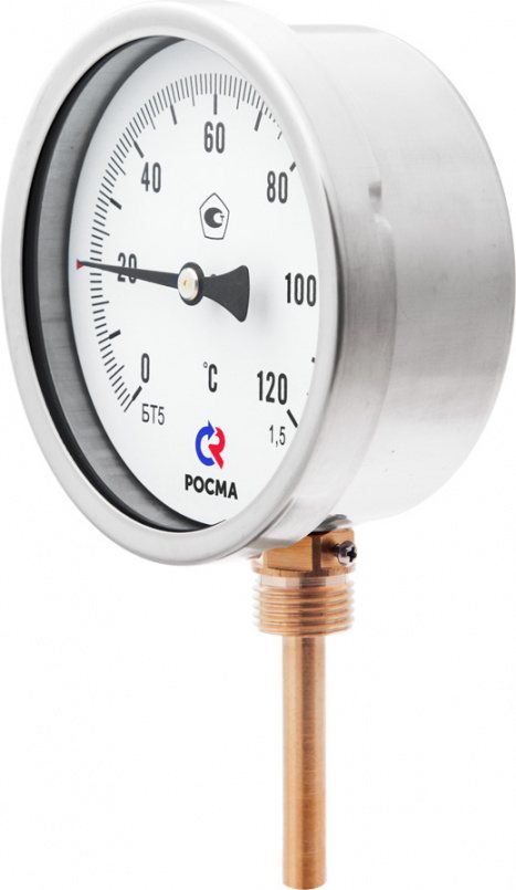 Термометр общетехнический радиальный РОСМА БТ-52.211 (0...100С) G1/2.100.1,5 Термометры #2