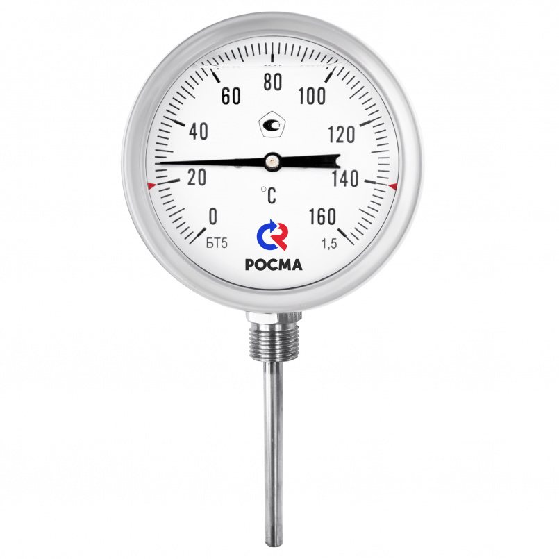 Термометр коррозионностойкий радиальный РОСМА БТ-52.220 (-30...+70С) G1/2.100.1,5 Силикон Термометры #1