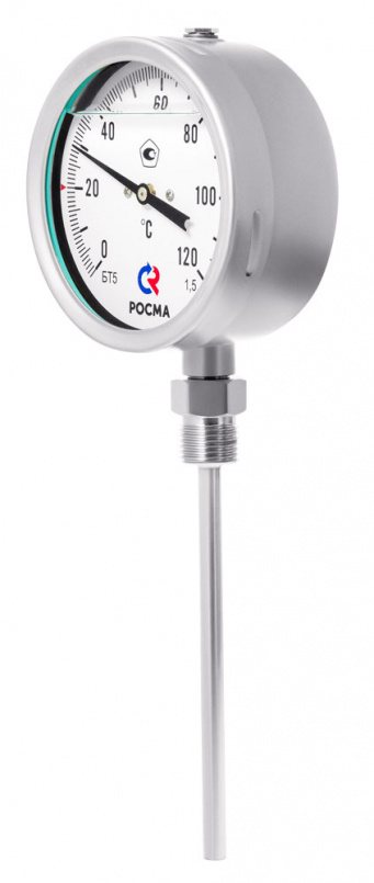 Термометр коррозионностойкий радиальный РОСМА БТ-52.220 (0...160С) G1/2.150.1,5 Силикон Термометры #3