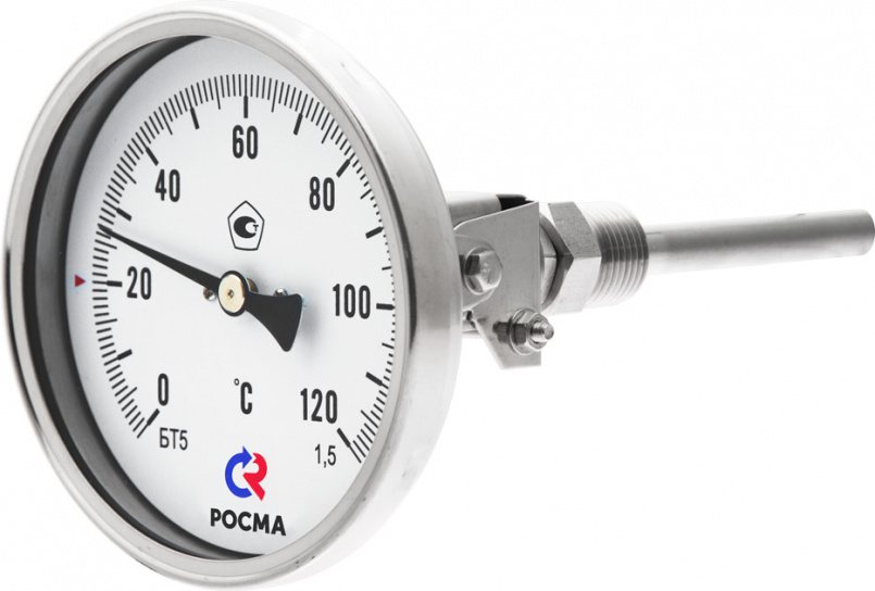 Термометр коррозионностойкий универсальный РОСМА БТ-54.220 (0...100С) G1/2.250.1,5 Термометры #2