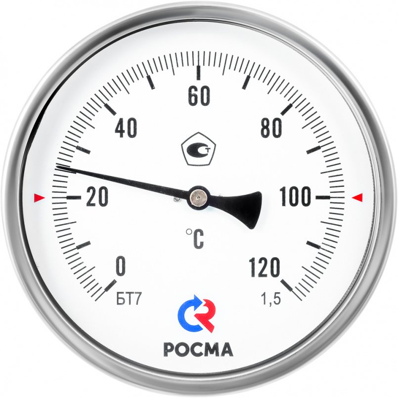 Термометр общетехнический осевой РОСМА БТ-71.211 (-40...60С) G1/2.100.1,5 Термометры #1